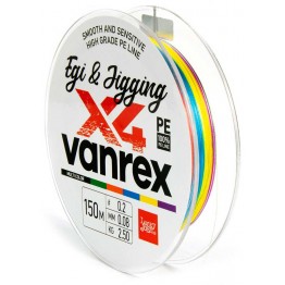 Леска плетёная Lucky John Vanrex Egi & Jigging x4 Braid Multi Color 150 м